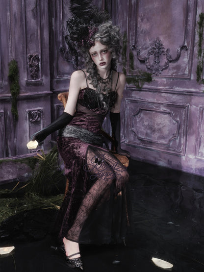 Legacy Of The Dead Gothic Dark Velvet Mermaid Dress【s0000018597】