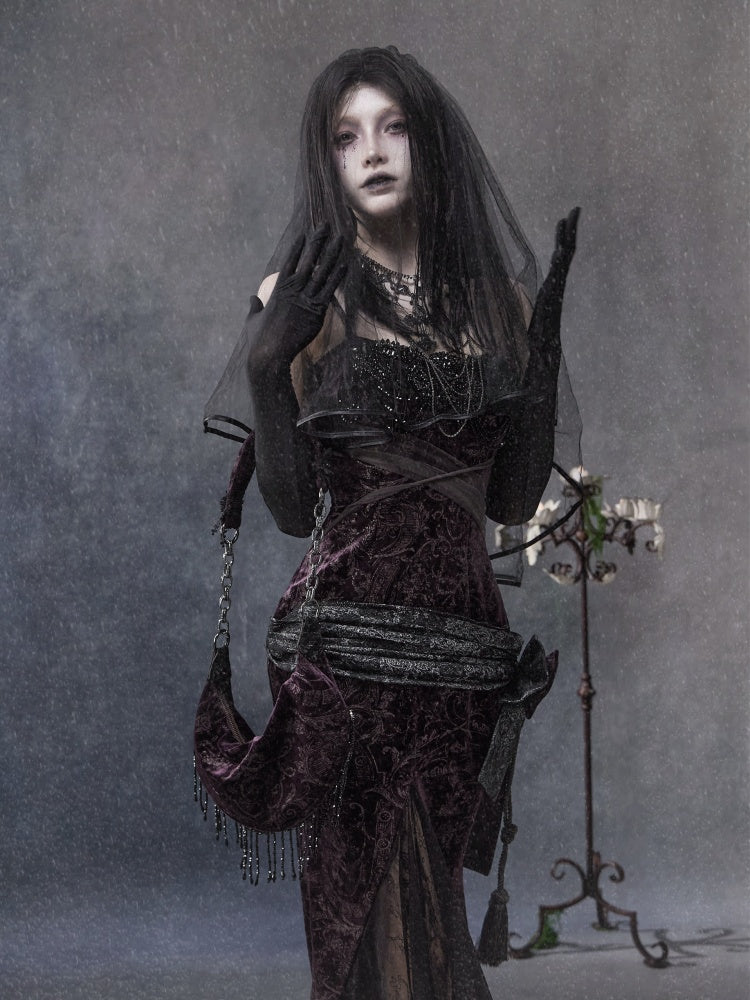 Legacy Of The Dead Gothic Dark Velvet Mermaid Dress【s0000018597】