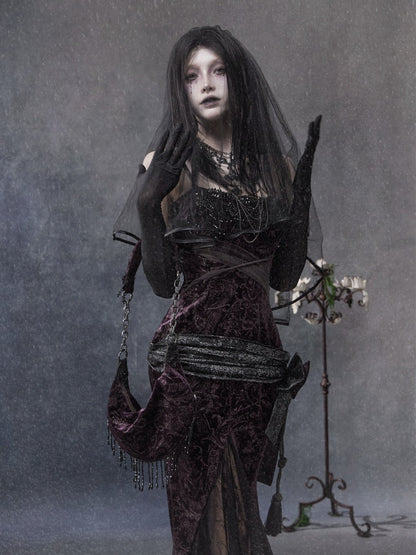 Legacy Of The Dead Gothic Dark Velvet Mermaid Dress【s0000018597】