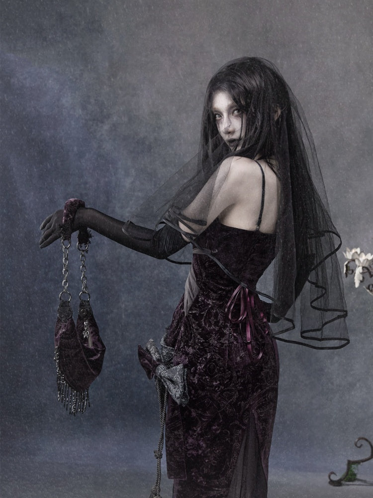 Legacy Of The Dead Gothic Dark Velvet Mermaid Dress【s0000018597】