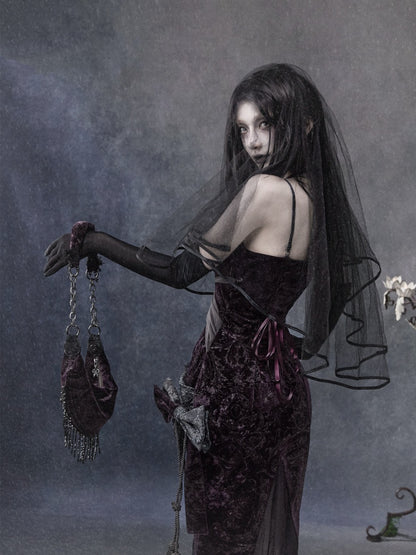 Legacy Of The Dead Gothic Dark Velvet Mermaid Dress【s0000018597】