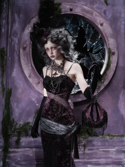 Legacy Of The Dead Gothic Dark Velvet Mermaid Dress【s0000018597】