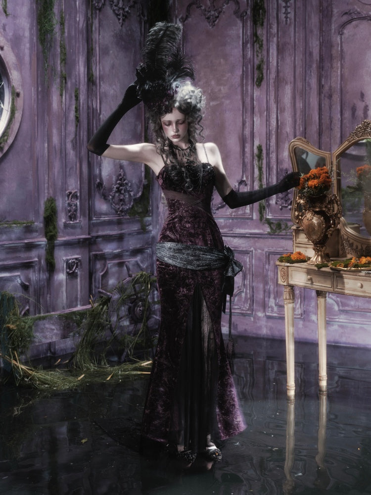 Legacy Of The Dead Gothic Dark Velvet Mermaid Dress【s0000018597】