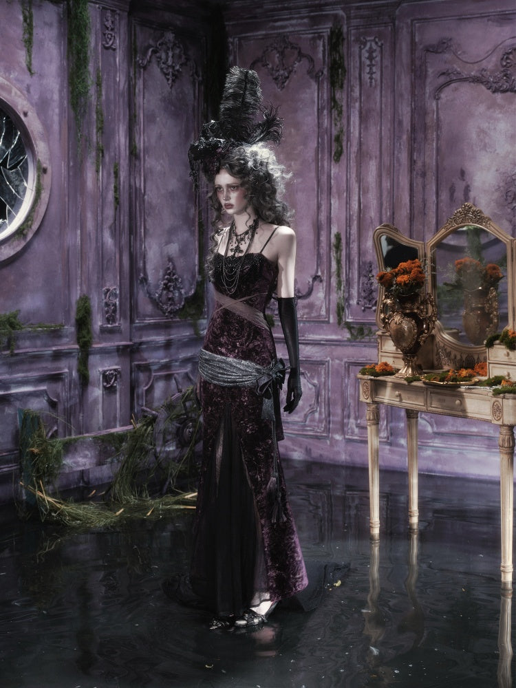 Legacy Of The Dead Gothic Dark Velvet Mermaid Dress【s0000018597】