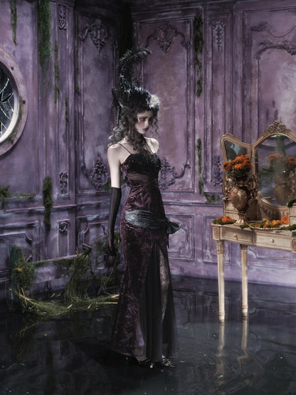 Legacy Of The Dead Gothic Dark Velvet Mermaid Dress【s0000018597】