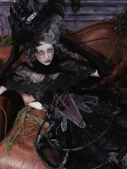 Legacy Of The Dead Gothic Dark Lace Black Cloak【s0000018598】