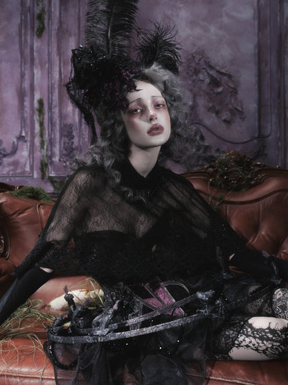 Legacy Of The Dead Gothic Dark Lace Black Cloak【s0000018598】