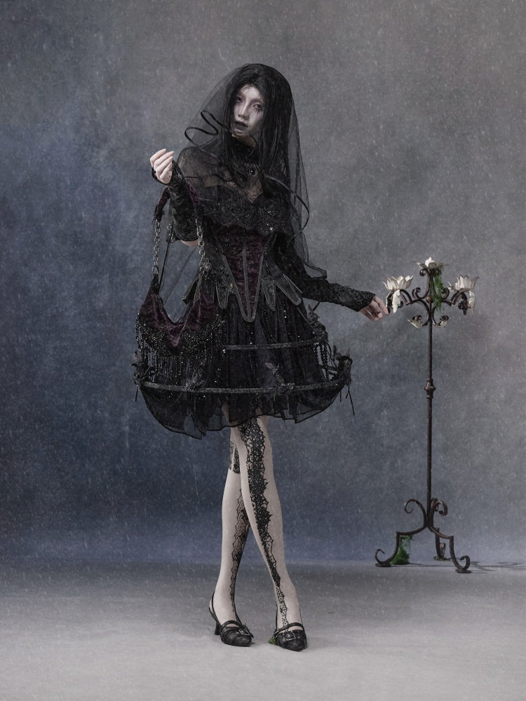 Legacy Of The Dead Gothic Dark Lace Black Cloak【s0000018598】