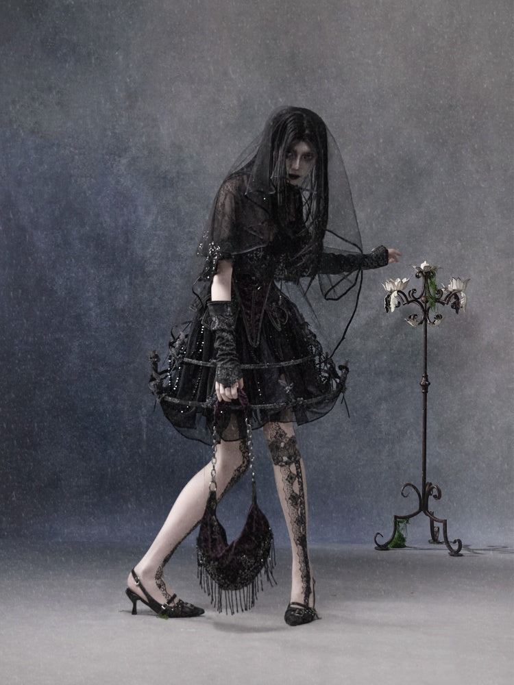 Legacy Of The Dead Gothic Dark Lace Black Cloak【s0000018598】