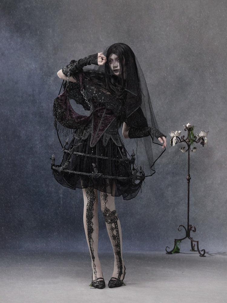 Legacy Of The Dead Gothic Dark Lace Black Cloak【s0000018598】