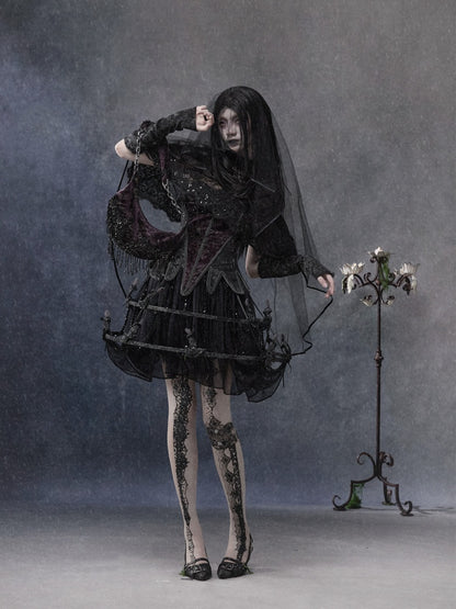 Legacy Of The Dead Gothic Dark Lace Black Cloak【s0000018598】