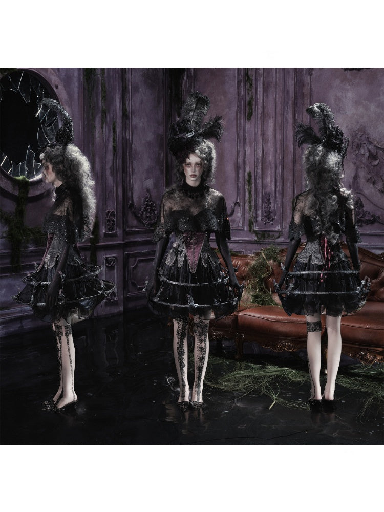 Legacy Of The Dead Gothic Dark Lace Black Cloak【s0000018598】