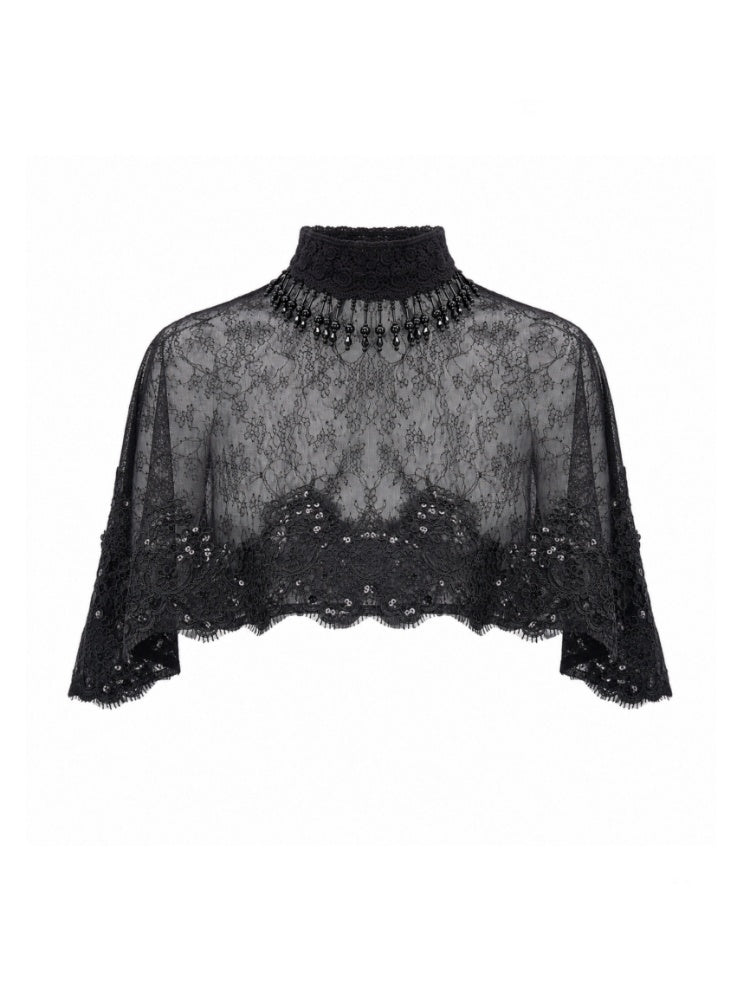 Legacy Of The Dead Gothic Dark Lace Black Cloak【s0000018598】