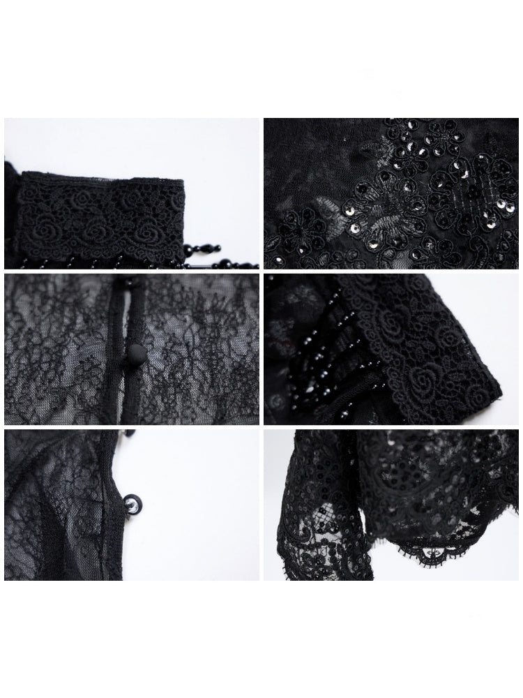 Legacy Of The Dead Gothic Dark Lace Black Cloak【s0000018598】