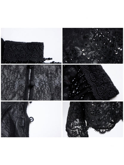 Legacy Of The Dead Gothic Dark Lace Black Cloak【s0000018598】
