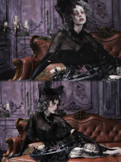 Legacy Of The Dead Gothic Dark Lace Black Cloak【s0000018598】