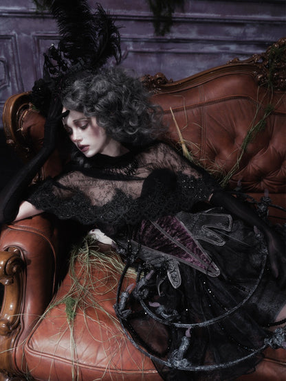 Legacy Of The Dead Gothic Dark Lace Black Cloak【s0000018598】