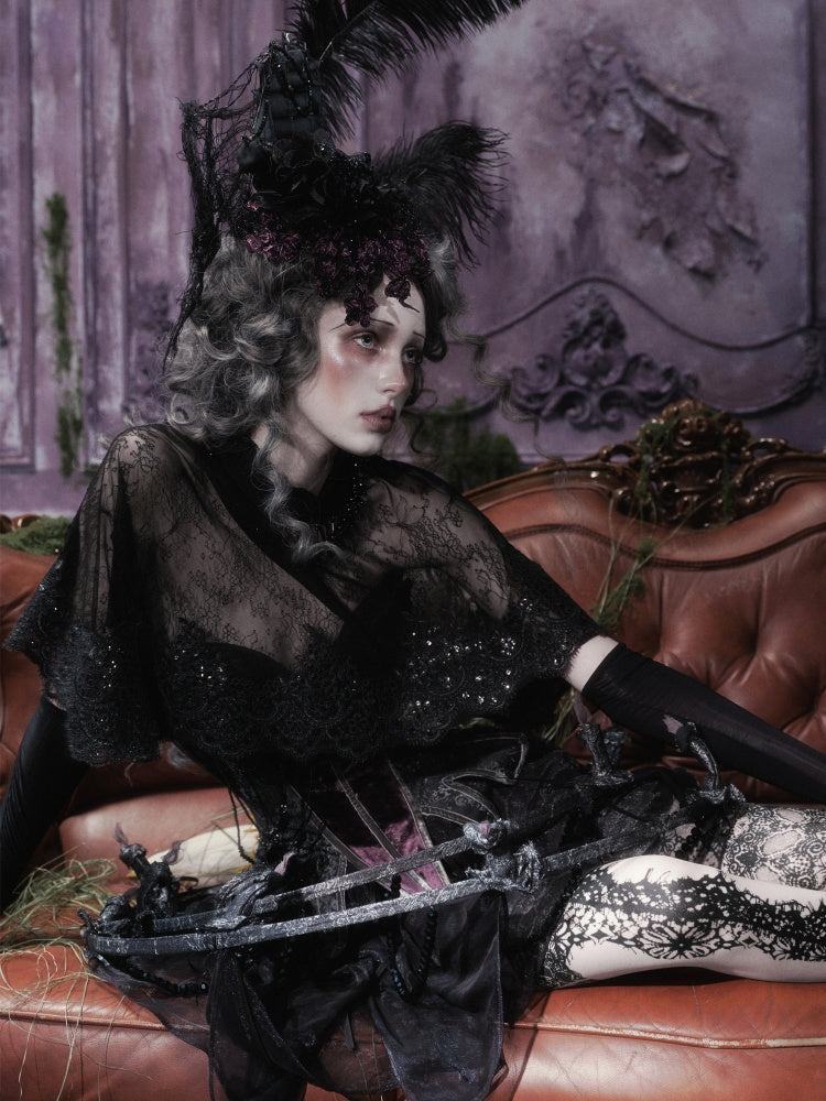 Legacy Of The Dead Gothic Dark Lace Black Cloak【s0000018598】