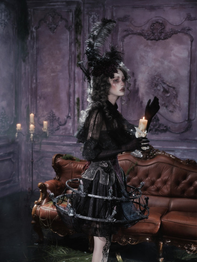 Legacy Of The Dead Gothic Dark Lace Black Cloak【s0000018598】