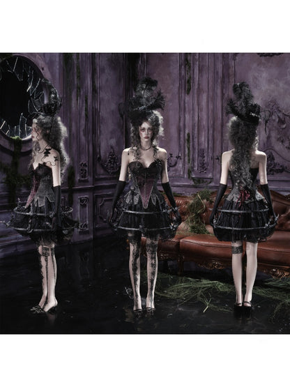 Legacy Of The Dead Gothic Dark Soul Lamp Dress Half-length Skirt【s0000018599】