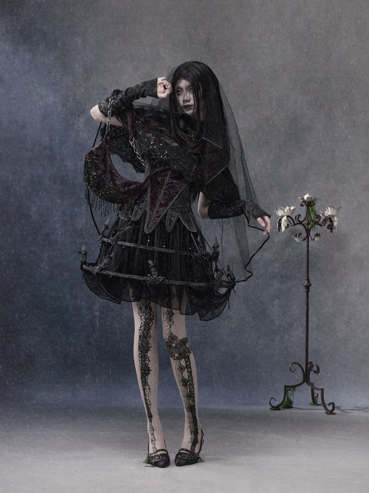 Legacy Of The Dead Gothic Dark Soul Lamp Dress Half-length Skirt【s0000018599】