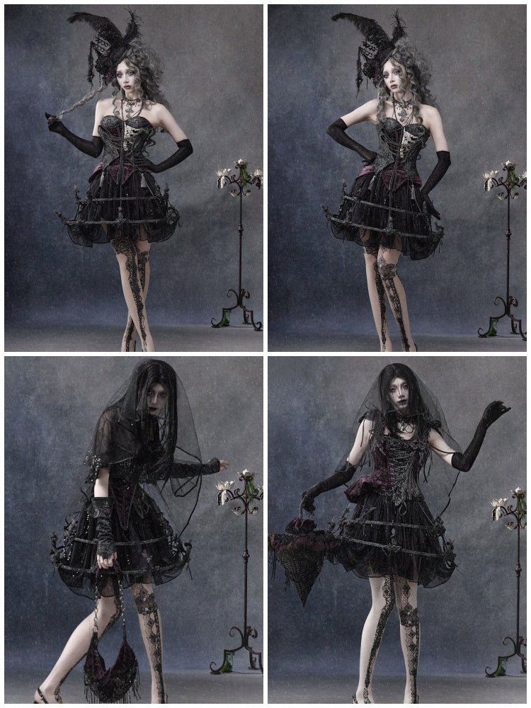 Legacy Of The Dead Gothic Dark Soul Lamp Dress Half-length Skirt【s0000018599】