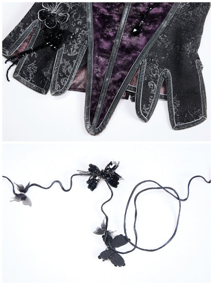 Legacy Of The Dead Gothic Dark Butterfly Ghost Fishbone Chest【s0000018600】