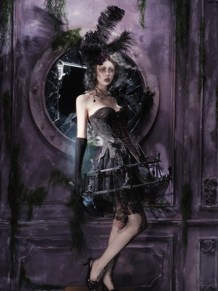 Legacy Of The Dead Gothic Dark Butterfly Ghost Fishbone Chest【s0000018600】