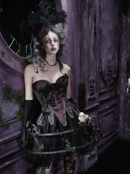 Legacy Of The Dead Gothic Dark Butterfly Ghost Fishbone Chest【s0000018600】