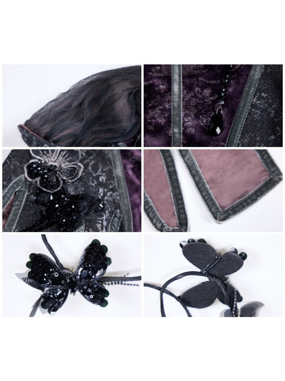 Legacy Of The Dead Gothic Dark Butterfly Ghost Fishbone Chest【s0000018600】