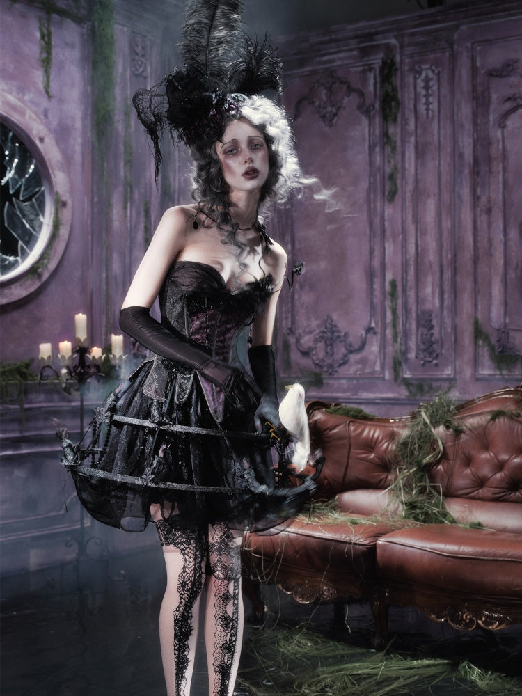Legacy Of The Dead Gothic Dark Butterfly Ghost Fishbone Chest【s0000018600】