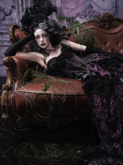Legacy Of The Dead Gothic Dark Butterfly Ghost Fishbone Chest【s0000018600】