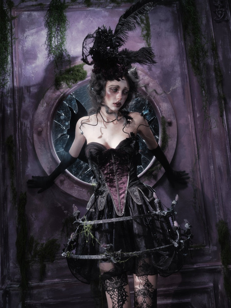 Legacy Of The Dead Gothic Dark Butterfly Ghost Fishbone Chest【s0000018600】