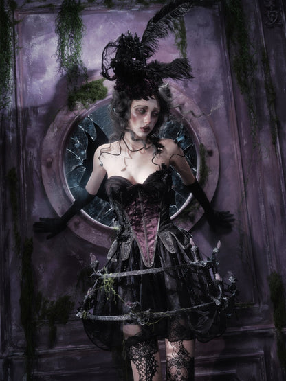 Legacy Of The Dead Gothic Dark Butterfly Ghost Fishbone Chest【s0000018600】
