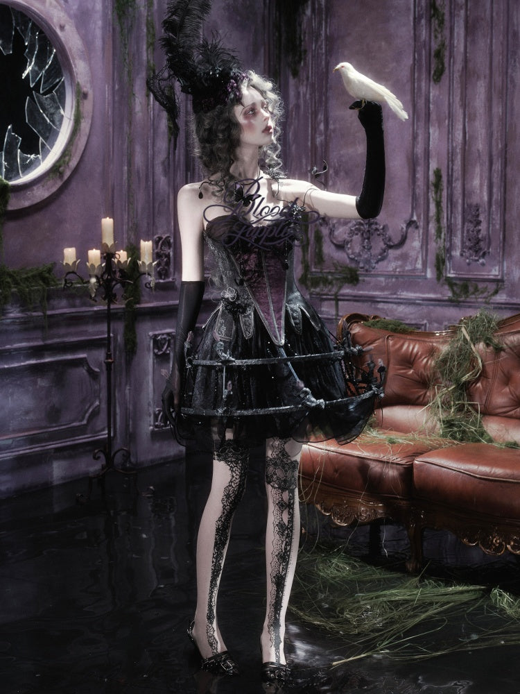 Legacy Of The Dead Gothic Dark Butterfly Ghost Fishbone Chest【s0000018600】