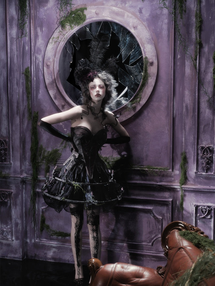 Legacy Of The Dead Gothic Dark Butterfly Ghost Fishbone Chest【s0000018600】