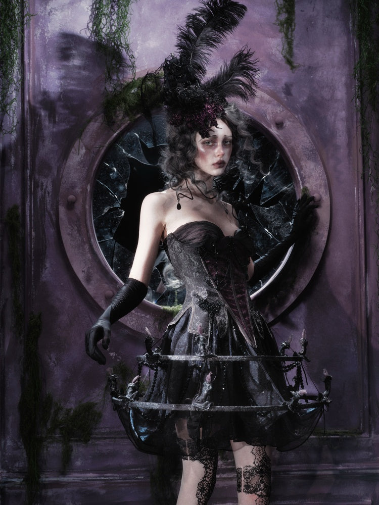 Legacy Of The Dead Gothic Dark Butterfly Ghost Fishbone Chest【s0000018600】