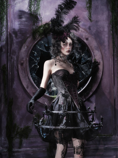 Legacy Of The Dead Gothic Dark Butterfly Ghost Fishbone Chest【s0000018600】