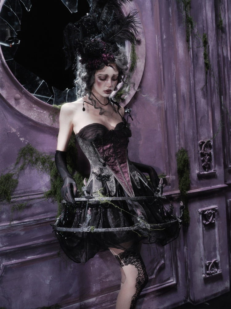 Legacy Of The Dead Gothic Dark Butterfly Ghost Fishbone Chest【s0000018600】