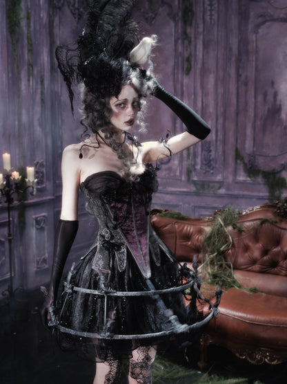 Legacy Of The Dead Gothic Dark Butterfly Ghost Fishbone Chest【s0000018600】