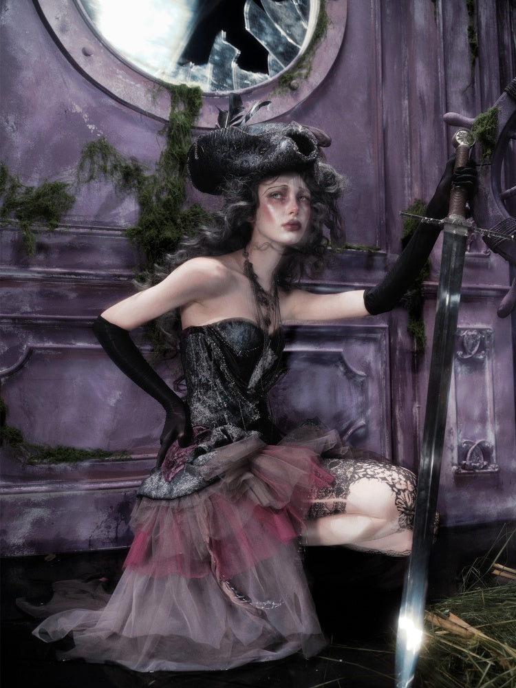 Legacy Of The Dead Gothic Dark Mesh Irregular Skirt【s0000018601】