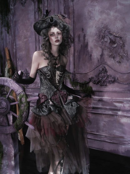 Legacy Of The Dead Gothic Dark Mesh Irregular Skirt【s0000018601】