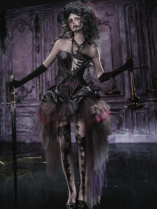 Legacy Of The Dead Gothic Dark Mesh Irregular Skirt【s0000018601】
