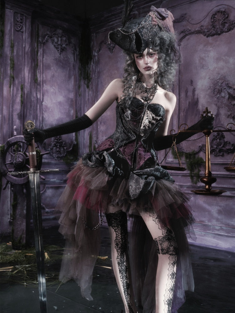 Legacy Of The Dead Gothic Dark Mesh Irregular Skirt【s0000018601】