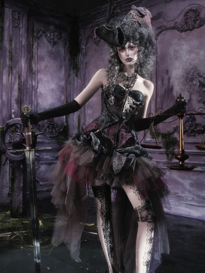 Legacy Of The Dead Gothic Dark Mesh Irregular Skirt【s0000018601】