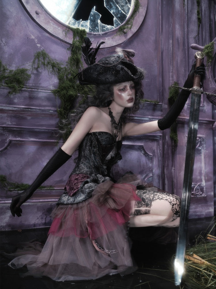 Legacy Of The Dead Gothic Dark Mesh Irregular Skirt【s0000018601】