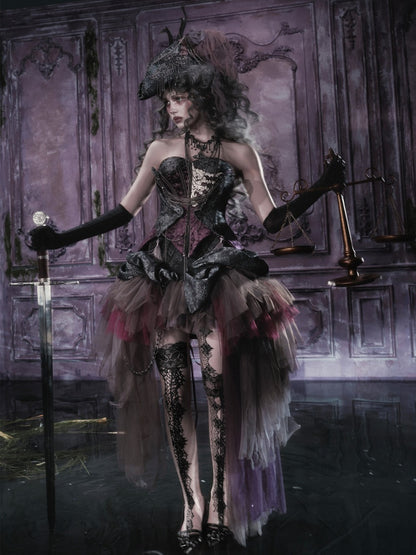 Legacy Of The Dead Gothic Dark Mesh Irregular Skirt【s0000018601】