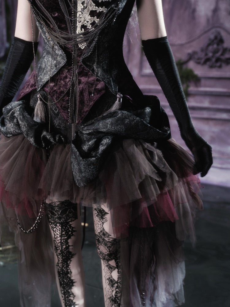 Legacy Of The Dead Gothic Dark Mesh Irregular Skirt【s0000018601】
