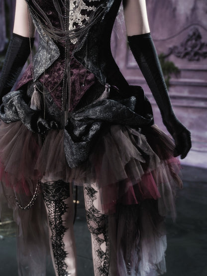 Legacy Of The Dead Gothic Dark Mesh Irregular Skirt【s0000018601】