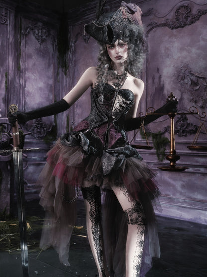 Legacy Of The Dead Gothic Dark Mesh Irregular Skirt【s0000018601】